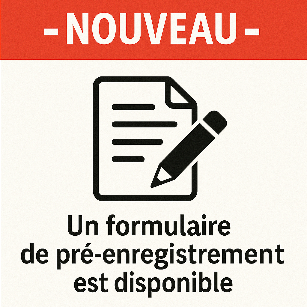 formulaire pré enregistrement